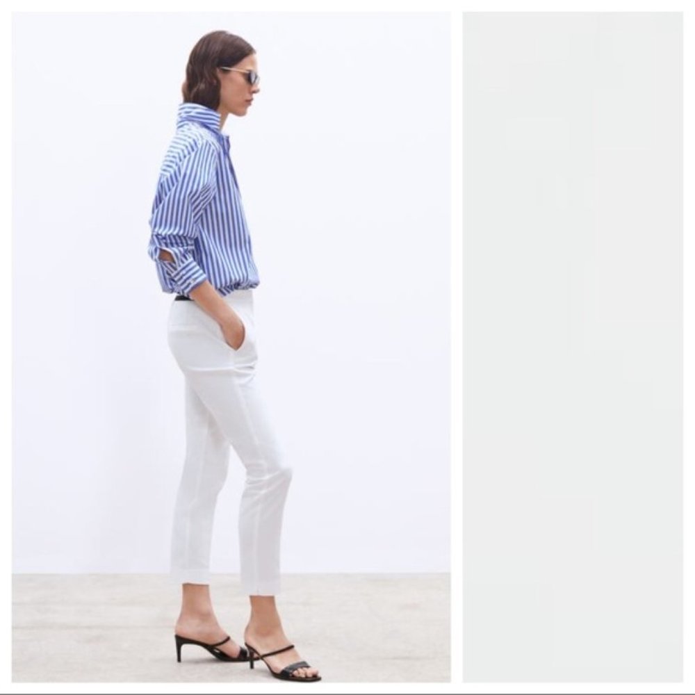 NEW Zara White Mid-waist Skinny Trouser / Size XS